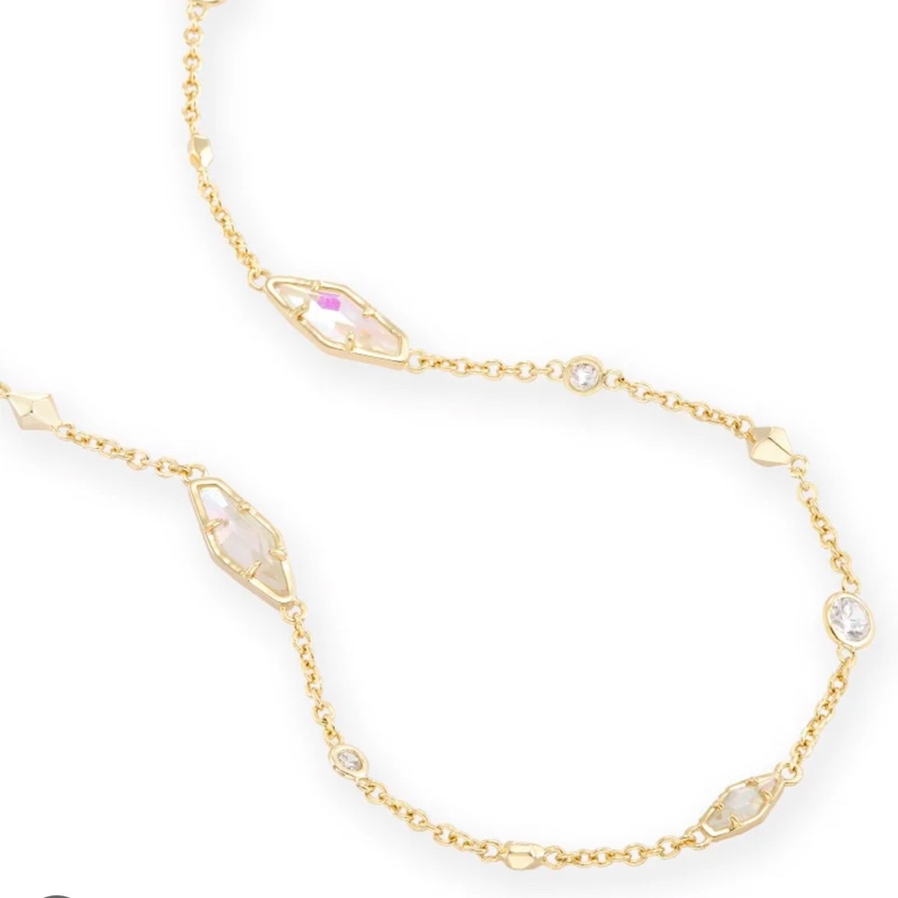 NWT Rare & Retired Kendra Scott Zuly Necklace 40” Iridescent Dichroic Crystal CZ - Picture 5 of 11